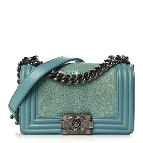 chanel stingray boy|CHANEL Galuchat Stingray Small Boy Flap Turquoise.